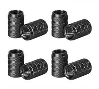 AQSQWQ Bouchons de Valve de Pneu, 8 Pieces Bouchon Valve Pneu Voiture en Aluminium, résistant à la Corrosion, Couvre-Valve Universel pour Voitures, camions, Motos, SUV et vélos, Noir