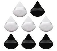 AQSQWQ Houpette Maquillage, 8 Pièces Houppettes à Poudre Triangle, Bouffées de Poudre Triangle, Réutilisable pour Femme Filles(4Blanc+4Noir)