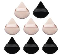 AQSQWQ Houpette Maquillage, 8 Pièces Houppettes à Poudre Triangle, Bouffées de Poudre Triangle, Réutilisable pour Femme Filles(4Couleur Peau+4Noir)