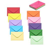 AQSQWQ Lot de 50 enveloppes colorées B6 12.5 * 17.5cm, papier kraft ancien - Pour cartes cadeaux, mariages, Noël et bricolage
