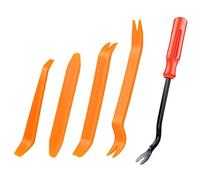 AQSQWQ Outil Demontage Garniture Voiture, Lot de 5 Ensemble de Coins de Garniture pour Le démontage des Garnitures intérieures de Voiture, leviers en Plastique, Outil de démontage de Voiture, Orange