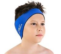AqtivAqua Bandeau de Natation Bandeau de Protection des Oreilles Natation, Enfants, Adultes, Hommes, Femmes, Bébés, Bouchons D'oreille (Bleu, Medium)