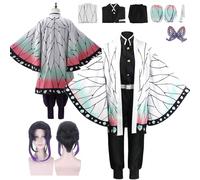 AQTYUPK Costume de cosplay Kochou Shinobu personnage anime avec perruque uniforme de samouraï ensemble complet pour femmes filles adultes et enfants Idéal pour Halloween carnaval les fêtes et Noël