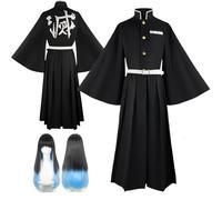 AQTYUPK Costume de cosplay T'okitou Muichirou personnage anime avec perruque, uniforme de samouraï ensemble complet pour adultes et enfants idéal pour Halloween le carnaval et les fêtes de Noël