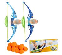Aqua Blaster Archer Lot de 2 lanceurs d'arcs pour enfants avec 2 nœuds et 12 balles en coton doux, nœud pour fronde d'extérieur pour s'amuser en été, jeux de jardin, jeux d'eau et activités de fête à