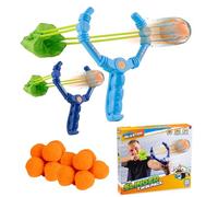 Aqua Blaster Lot de 2 lanceurs d'eau d'extérieur pour enfants, comprend 2 lance-pierres et 12 balles en coton doux, jeux d'eau d'été, jouet de fête de jardin, jeu de catapulte amusant pour deux