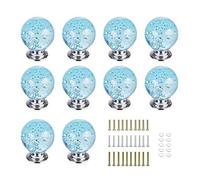 Aqua Bleu bulles Bouton décoratif en verre et tirer pour commode, tiroir, Meuble de cuisine ou de porte Lot de 10