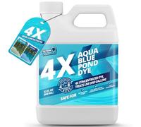 Aqua Blue Lot de 4 colorants concentrés pour lac et étang pour eau bleu turquoise, colorant idéal pour bassin et lac, teinture Aquashade pour étang qui protège contre la lumière du soleil, sans danger