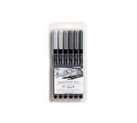 Lyra Aqua Brush Duo Set, Gray Tones, 6 Pieces