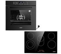 Aqua Clean - Cuisinière autonome - Four encastrable de 60 cm - Plaque de cuisson de 77 cm - Plaque de cuisson avec zone flexible - Plaque de cuisson avec fonction maintien au chaud - Grill - Air chaud