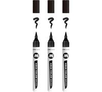 Aqua Color Brush Lot De 3 Marqueurs À Base D'eau Pour Aquarelle Et Lettrage À La Main Couleur 022 Noir Profond[Z3800]