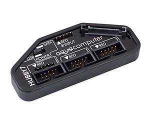 Aqua Computer HUBBY7 carte et adaptateur d'interfaces Interne USB 2.0 - Cartes et adaptateurs d'interfaces (SATA, USB 2.0, PC, Noir, USB, 80 mm)