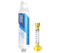 AQUA CREST Filtre à eau en ligne certifié NSF pour lavage de voiture, nettoyage de jardin, réduit les taches d'eau dures, adoucit l'eau, formule améliorée, 1 paquet de protection de tuyau
