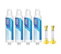 AQUA CREST Filtre à eau en ligne, dédié au lavage de voiture, au nettoyage des fenêtres et de la cour, réduit efficacement les taches d'eau dure, adoucit l'eau, formule améliorée, lot de 4 avec 2