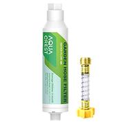 AQUA CREST Filtre à eau pour tuyau d'arrosage avec protecteur de tuyau, améliore la santé des plantes, réduit le chlore, les odeurs, le calcium, idéal pour le jardinage, l'agriculture et les animaux