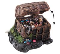 Aqua Della Décoration D'Aquarium Coffre Au Trésor 13x10x10 Cm Avec Électrovanne