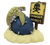 Aqua Della Décoration D'Aquarium Danger Mines Tortue 12x8,5x10,5 Cm