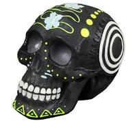 Aqua Della Décoration D'Aquarium Dia De Los Muertos Crâne Noir 16,7Cm Lumineux