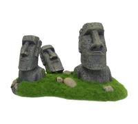 EUROPET-Décor aquarium della moai coloris vert ployrésine - 21 x 115 x 13 cm