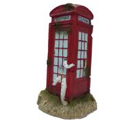 Aqua Della Décoration D'Aquarium Payphone Rouge 9,5x9,5x17,5cm pour