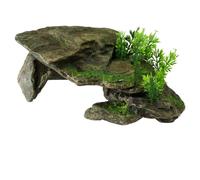 Aqua Della Décoration D'Aquarium Pierre Avec Plantes Gris 28,5x16,5 CM pour