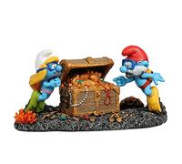 Aqua Della, Figurine Les Schtroumpfs Coffre au Trésor 18,8x9,7x9,6cm, Hautement détaillée et fabriquée en résine de Polyester, Non-Toxique et pH Neutre, pour Les Aquariums d'eau Douce et d'eau de mer