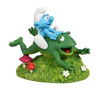 Aqua Della, Figurine Les Schtroumpfs Forêt Grenouille 13x8,2x11,4cm, Hautement détaillée et fabriquée en résine de Polyester, Non-Toxique et pH Neutre, pour Les Aquariums d'eau Douce et d'eau de mer