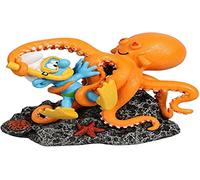 Aqua Della, Figurine Les Schtroumpfs Pieuvre 13,4x7,9x9,8cm, Hautement détaillée et fabriquée en résine de Polyester, Non-Toxique et pH Neutre, pour Les Aquariums d'eau Douce et d'eau de mer