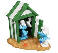 Aqua Della, Figurine Les Schtroumpfs Plage Cabine 14,5x11,4x14,6cm, Hautement détaillée et fabriquée en résine de Polyester, Non-Toxique et pH Neutre, pour Les Aquariums d'eau Douce et d'eau de mer