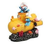 Aqua Della, Figurine Les Schtroumpfs sous-Marin 15,8x10,8x16cm, Hautement détaillée et fabriquée en résine de Polyester, Non-Toxique et pH Neutre, pour Les Aquariums d'eau Douce et d'eau de mer