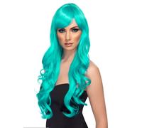 Aqua Desrire Perruque Femmes Halloween Long Bou leu Accessoire Déguisement