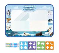 Aqua Doodle - Tapis de peinture à l'eau - Avec stylo à eau - Réutilisable - 44 x 32 cm - Thème du monde de la glace et de la neige - 4 modèles et 2 stylos - Cadeau d'anniversaire pour fille et garçon
