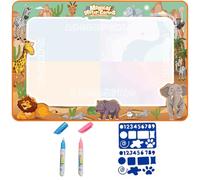 Aqua Doodle - Tapis de peinture à l'eau - Avec stylo à eau - Réutilisable - Jouet éducatif pour filles et garçons - Avec 4 modèles et 2 stylos - Cadeau d'anniversaire pour enfant