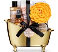 Aqua Elegante - « Paniers cadeaux de spa pour femmes - Ensemble de bain de luxe avec kit spa au miel et aux amandes, avec gel douche, Bubb
