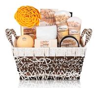 Aqua Elegante - « Paniers de spa pour femme Ensemble de bain de luxe avec kit de spa au miel et aux amandes inclus lavage, bain moussant, L