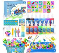 Aqua Gel Kit Pêche 71PCS, Jeu Créatif DIY avec 14 Gels Colorés, 20 Moules, 2 Cannes à Pêche, Activité Manuelle Enfant 3+ Ans
