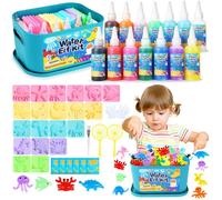 aqua gelz set, 46 PCS aquagel Kit, 14 Bouteilles de Gel Coloré, 20 Formes, Gels Magiques 3D CréAtifs pour Enfants Garçons et Filles