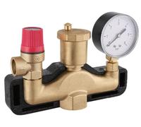 AQUA HEATING Groupe De Sécurité Isolé Pour Chauffe Eau 1 Pouce 3 Bars Avec Clapet Anti Retour Vanne De Purge Manomètre Chauffage Central Chauffage Au Sol Laiton 1/2”