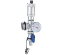 AQUA HEATING Vanne De Purge Et Robinet De Vidange Avec Thermomètre Pour Distributeur Circuit Chauffage Purgeur Radiateur Distributeur Bleu