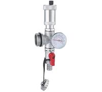 AQUA HEATING Vanne De Purge Et Robinet De Vidange Pour Distributeur Avec Thermomètre Circuit Chauffage Purgeur Radiateur Distributeur Rouge