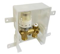 AQUA HEATING Vanne RTL 3/4" - Système de Chauffage au Sol - Tête Thermostatique Angulaire - en Laiton - H1070 - Blanc