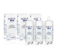 AQUA lens Solution Multifonction 3x360 ml - 1080 ml + 3 étuis - Solution tout-en-un haut de gamme pour lentilles de contact souples avec HPMC (1080 ml)