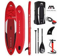Aqua Marina All-Around SUP Board 366x84 cm avec sac à dos zippé Double Action-Pompe LIQUID AIR Pagaies Attelage central rouge
