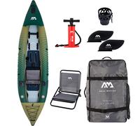 Aqua Marina Caliber 398 Kayak de pêche/pêche Drop Stitch Fusion Kayak pour 1/2 Personnes, 398 cm, Vert