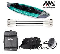 Aqua Marina Laxo 380cm Kayak Set 3 Personnes Gonflable Kanu Kayak Tours Kayak