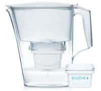 Aqua Optima Carafe Filtrante Liscia, capacité de 2,5 litres, avec 1 cartouche filtrante Evolve+ 30 jours, réduit les microplastiques, le chlore, le calcaire et autres impuretés