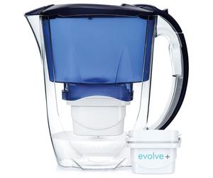 Aqua Optima Carafe Filtrante Oria, avec 1 cartouche Evolve+ 30 jours,capacité de 2,8 litres, pichet mince pour réfrigérateur, avec technologie de filtration à débit rapide en 5 étape