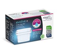 Aqua Optima Evolve+ Cartouche Filtrante à Eau 30 jours, paquet de 3 (jusqu'à 3 mois d'approvisionnement), Compatible avec plus de 90 % des carafes filtrantes, y compris Brita Maxtra et Maxtra+