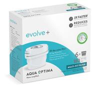 Aqua Optima Evolve+ Cartouche Filtrante à Eau 30 jours, paquet de 6 (jusqu'à 6 mois d'approvisionnement), Compatible avec plus de 90% des carafes filtrantes, y compris Brita Maxtra et Maxtra+*