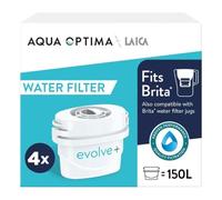 Aqua Optima LAICA Lot de 4 cartouches filtrantes Evolve+ compatibles avec carafes Brita et alternative aux filtres Maxtra* Réduit le calcaire, le chlore et d'autres impuretés